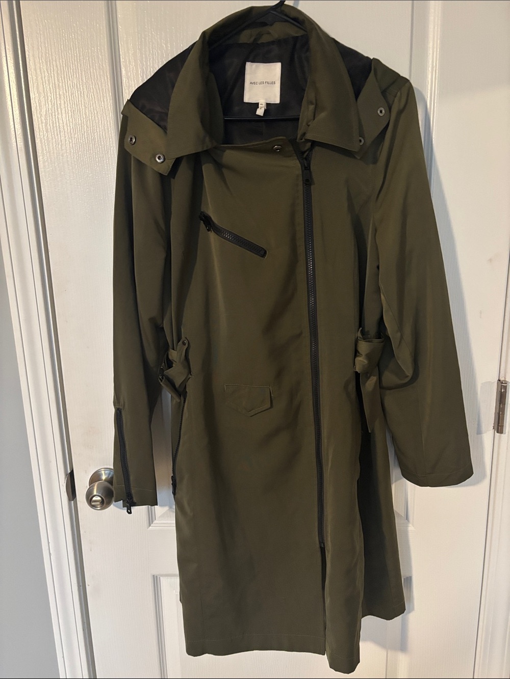 Avec Les Filles Olive Utility Trench Coat